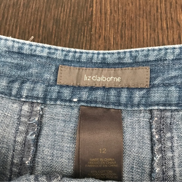 Liz Claiborne, Linen cotton blend flat skirt size 12 - Picture 4 of 6